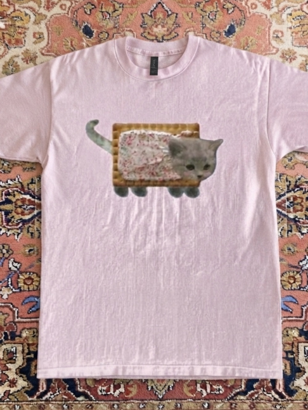 Gildan Light Pink Cat Pop-Tart Graphic Tee